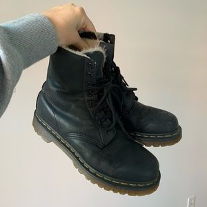 Dr. Martens Black Fur-Lined Boots